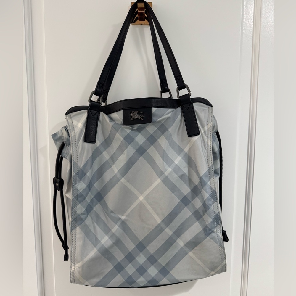 Burberry Leather and Nylon Tote Bag